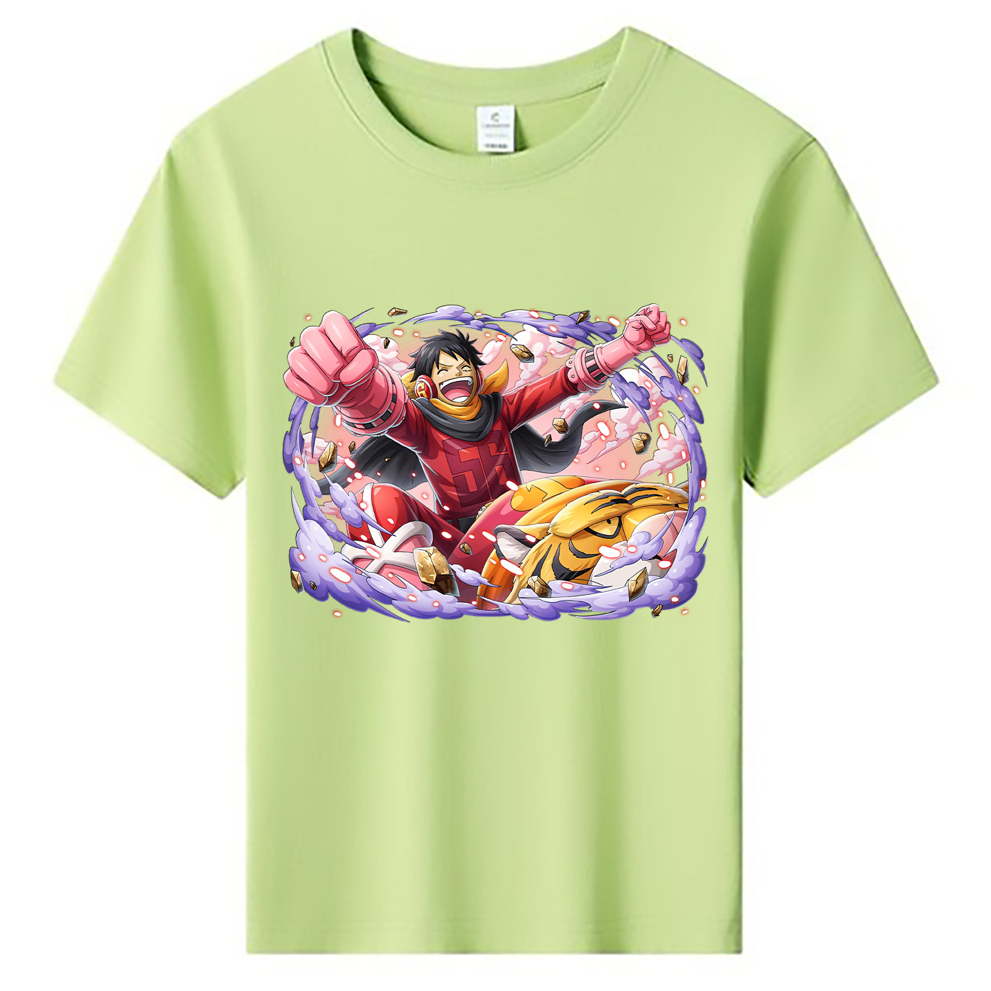 ワンピース モンキー・D・ルフィ ONE PIECE Monkey D. Luffy 綿100％キッズTシャツ（フロントプリント）